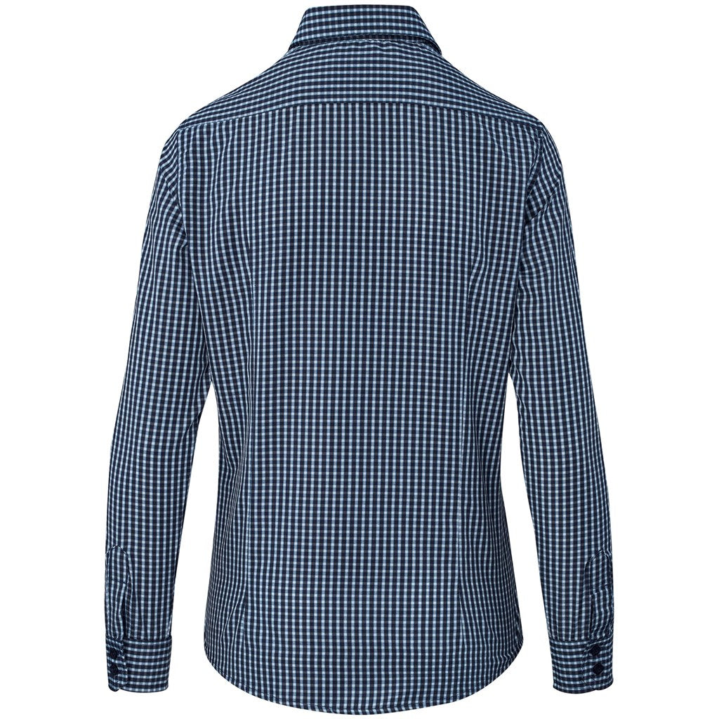 Ladies Long Sleeve Kenton Shirt - Navy - Image 4