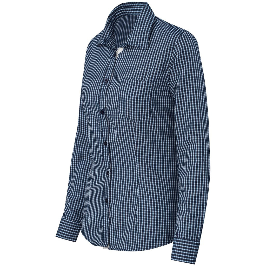 Ladies Long Sleeve Kenton Shirt - Navy - Image 5